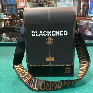 Blackened whiskey and cigar travel bag